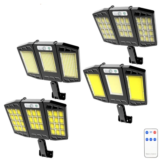 384LED 264COB セキュリティライト リモコン付き IP65 防水ランプ 270° 広角フラッドウォールライト 3 モード付き